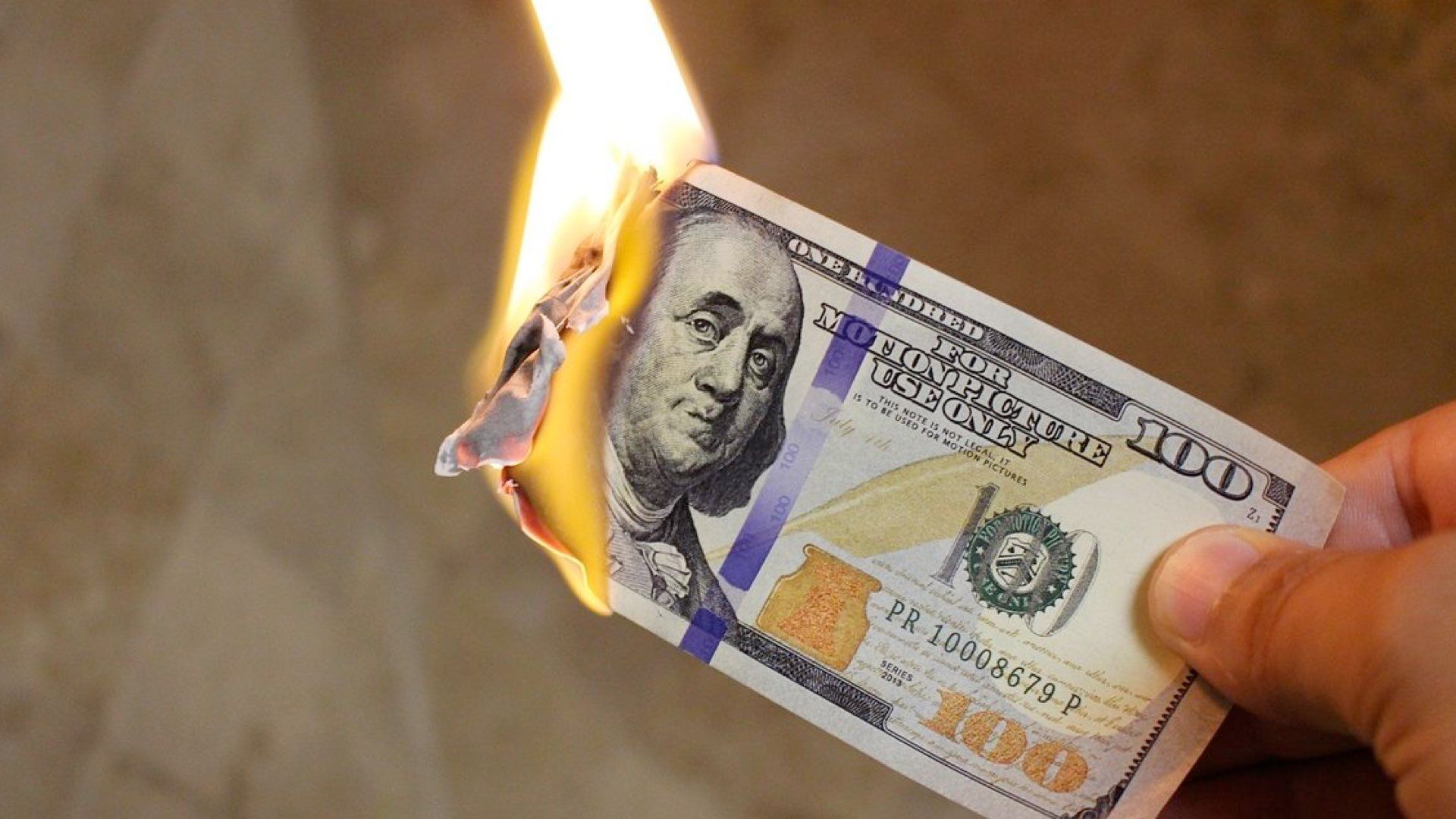 Burning money image