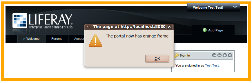 Portal changed via Custom Global Markup Portlet